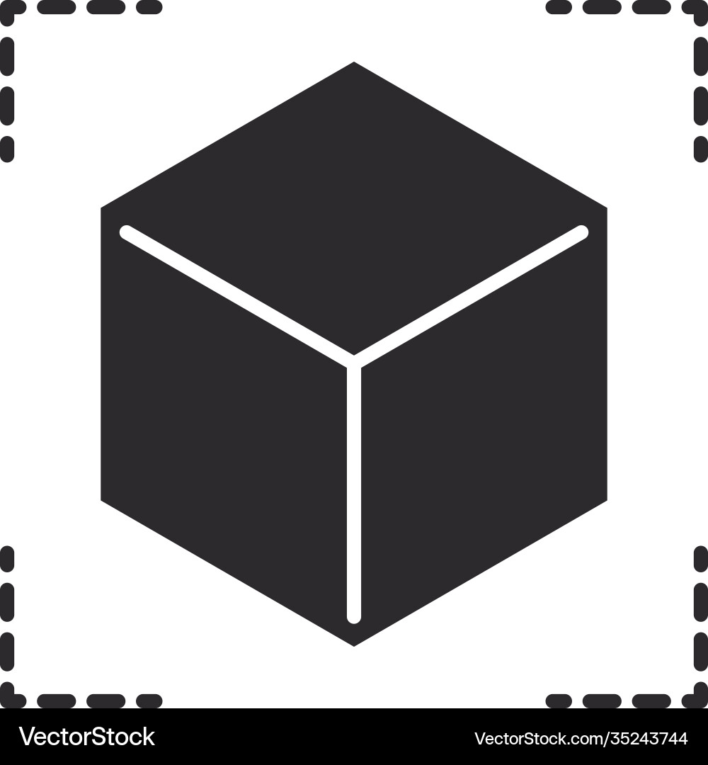 Augmented reality cube 3d simulation focus vector image