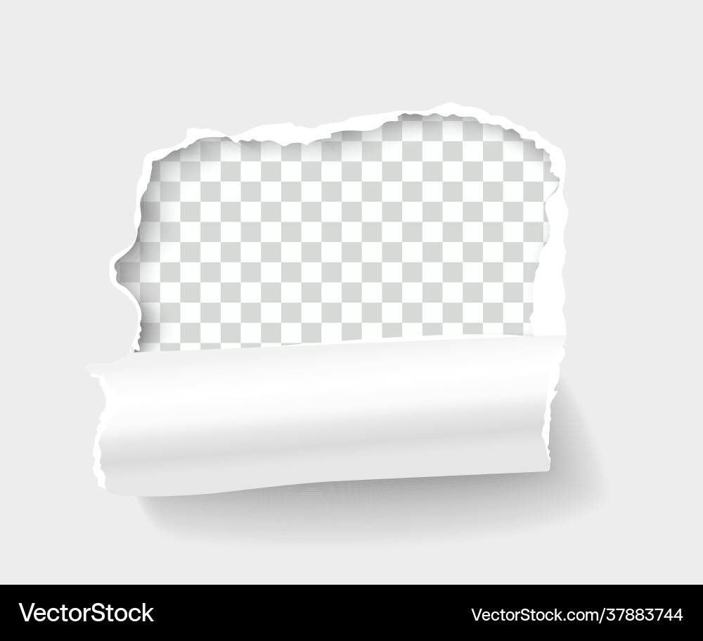 Breakthrough paper square with rolled side Vector Image