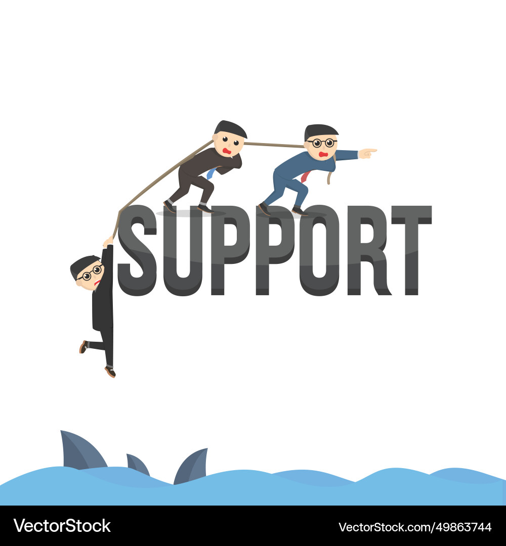 Business support design character with text Vector Image