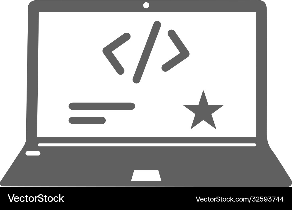 Coder benutzerdefinierte Codierung Symbol grau Farbe vektorbild