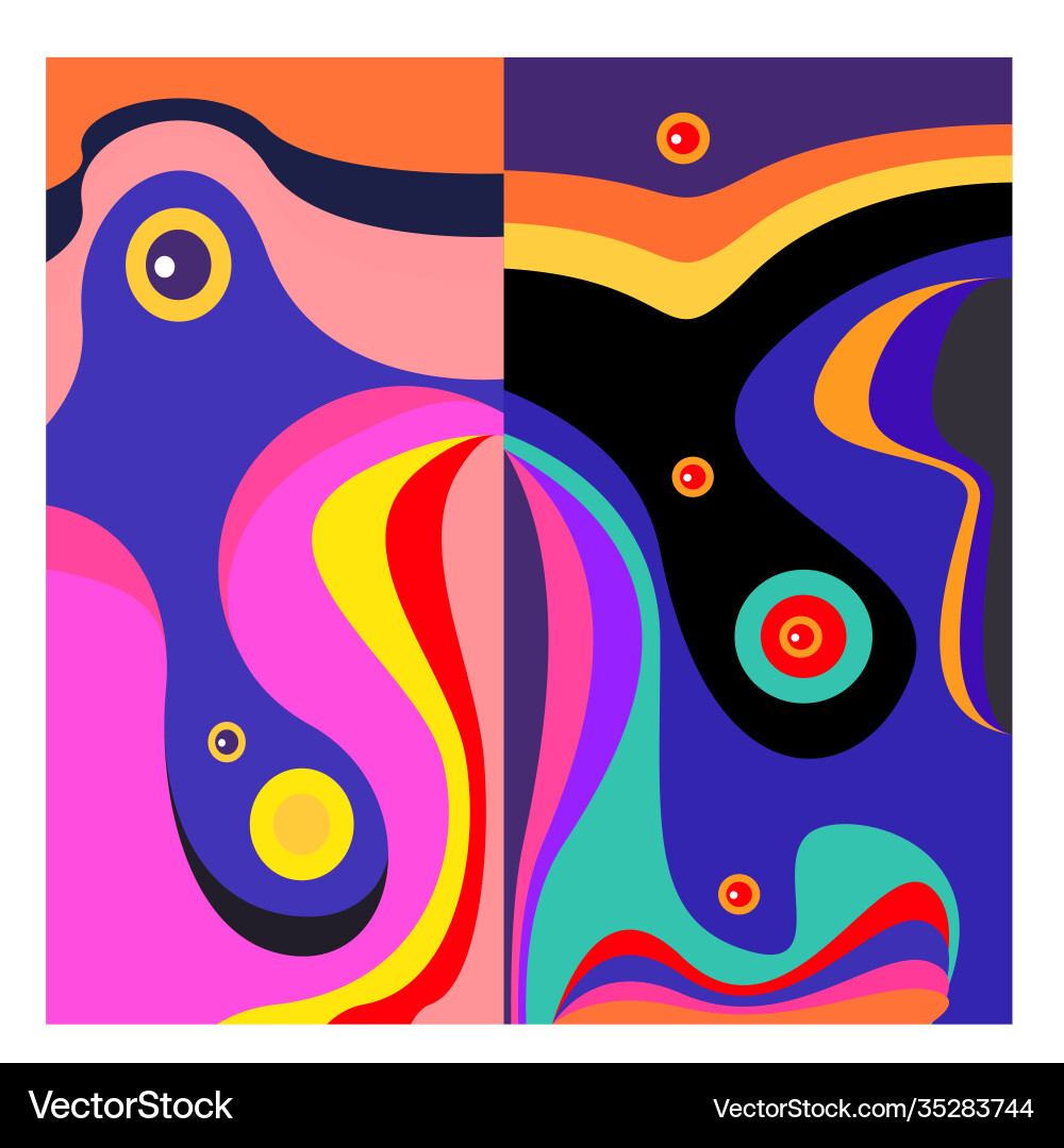 Colorful geometric and curve background pattern Vector Image