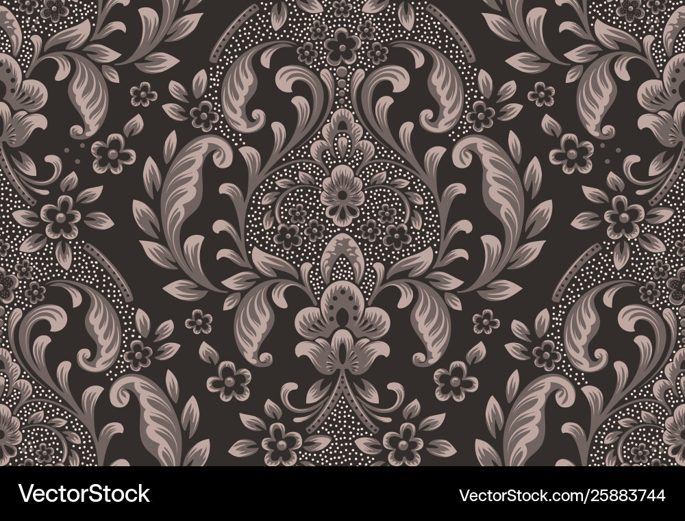 Damask seamless pattern element classical Damask seamless pattern element classical vector image
