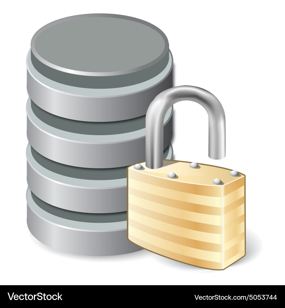 Database Security Lock Icon Vector Image