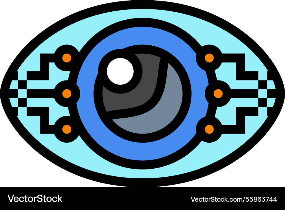 Eye contact robot sensor social robotics color Vector Image