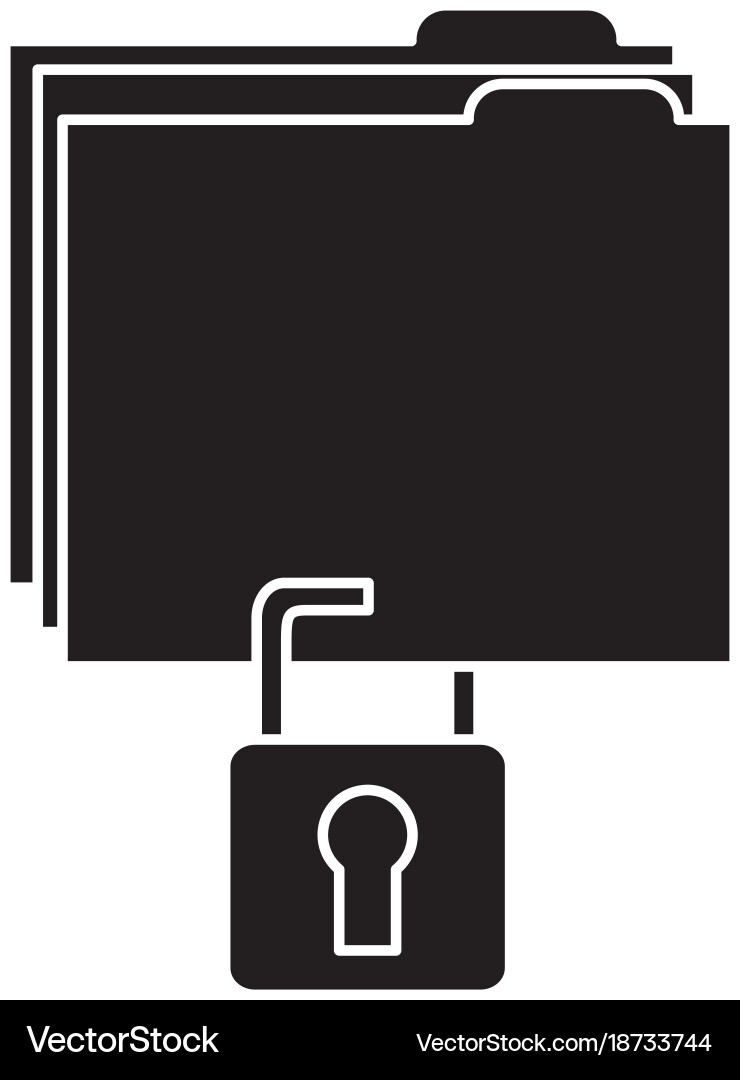 File folder with safety lock icon image Vector Image