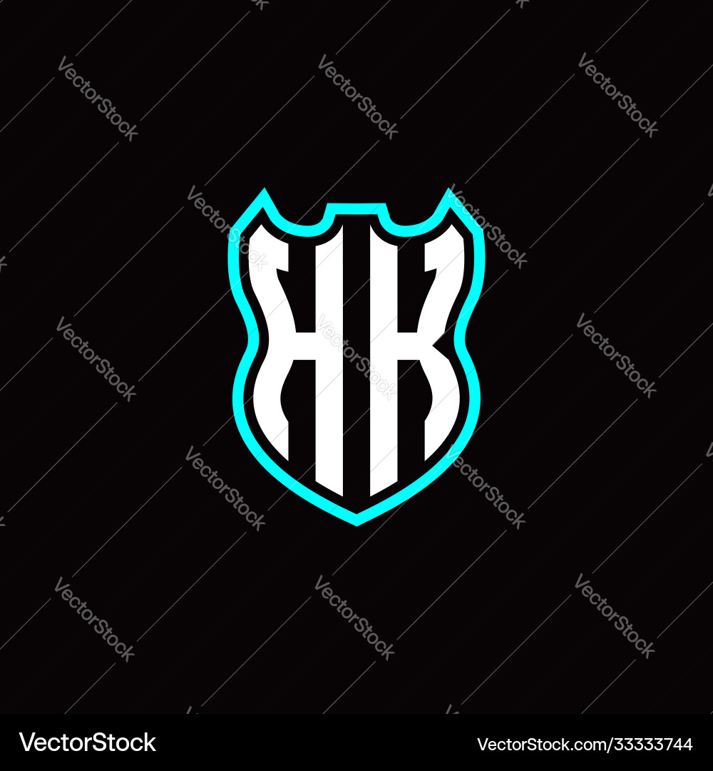 H k initial logo design with shield shape H k initial logo design with shield shape vector image