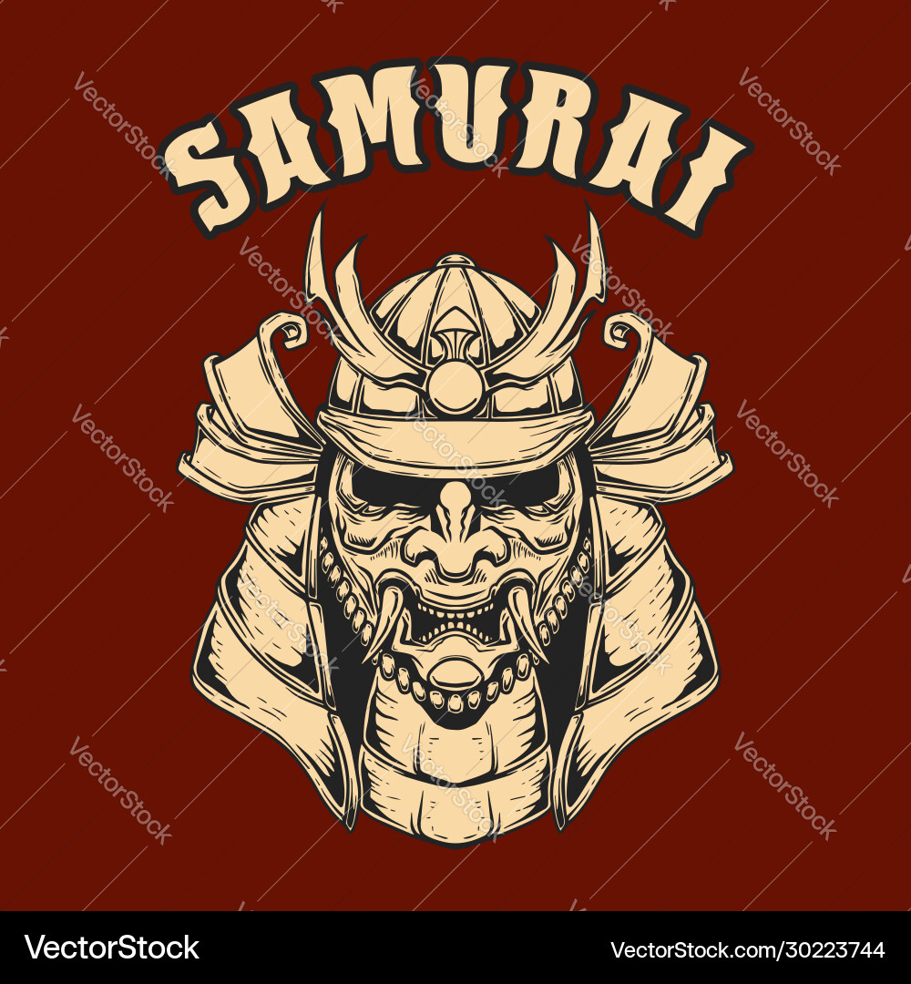 Helmet samurai warrior design element Helmet samurai warrior design element vector image