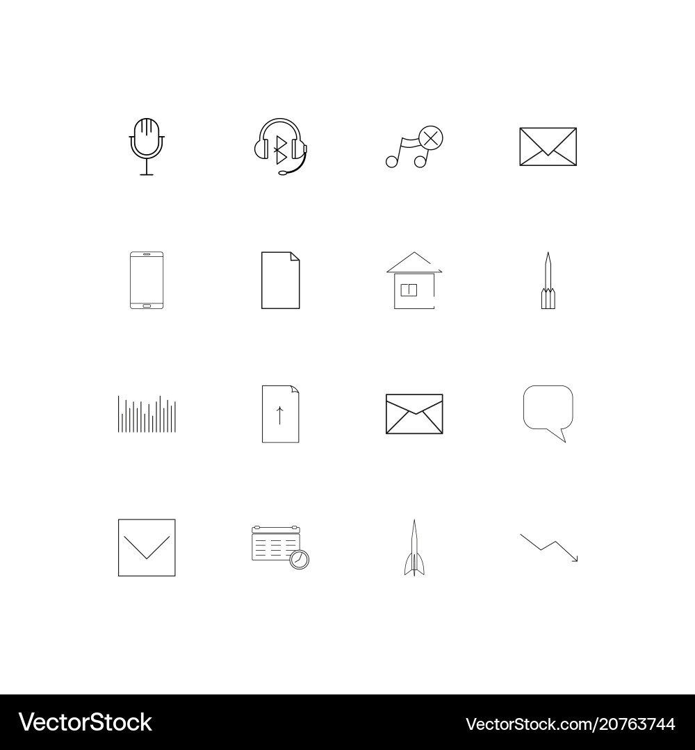 Internet of things linear thin icons set outlined vector image