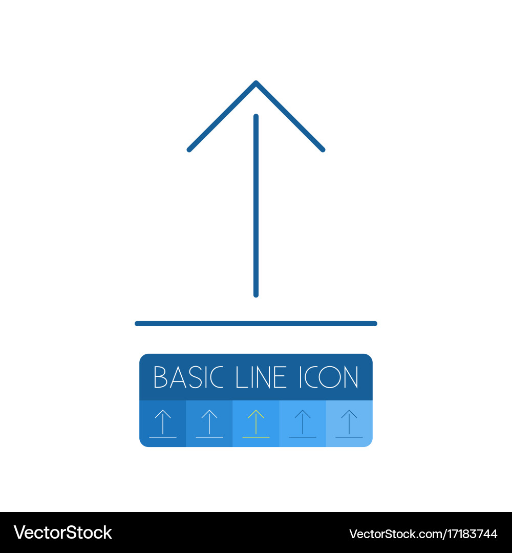 Isolated arrow up outline upload element vector image