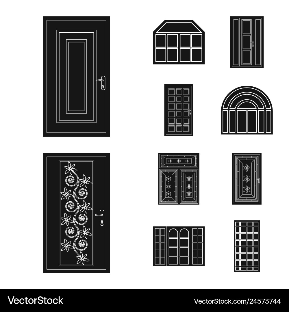 Isolated object of door and front icon collection vector image