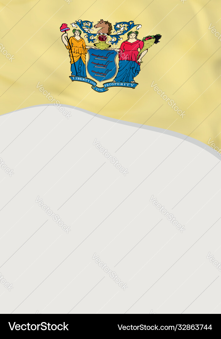Leaflet design with flag new jersey us template Vector Image