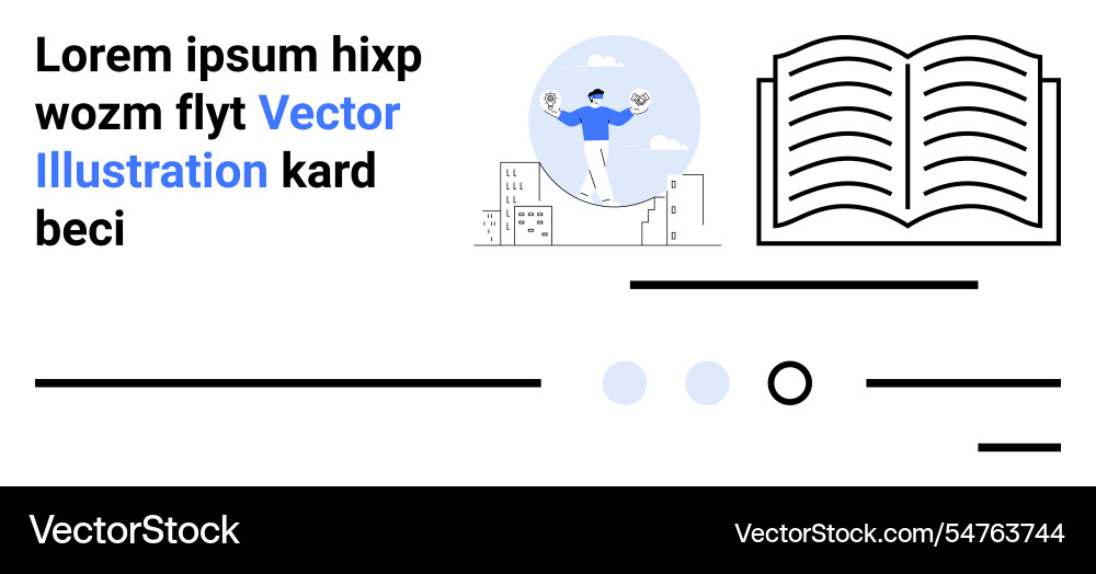 Modern landing page template with open book Vector Image