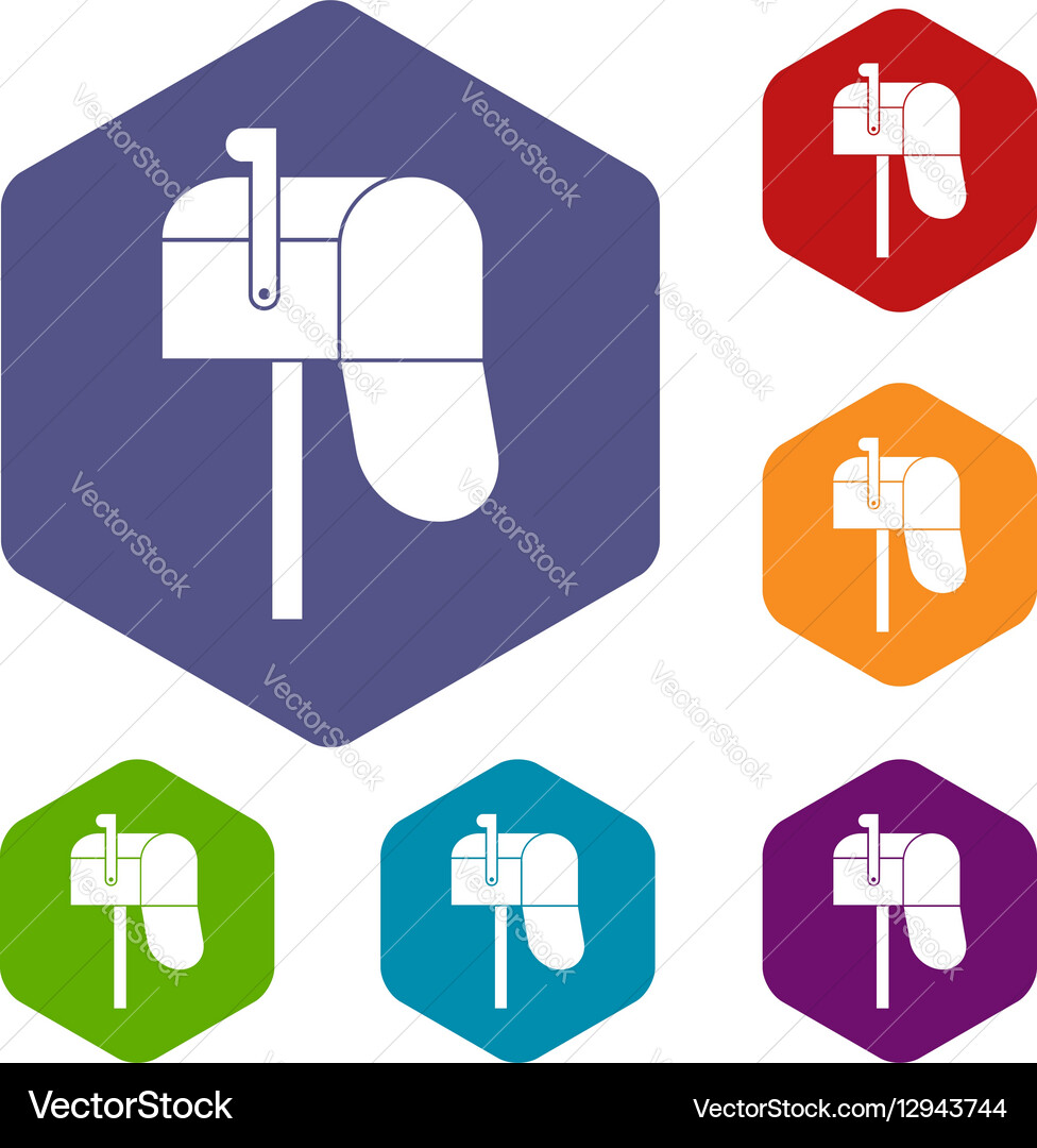 Open mailbox icons set Vector Image