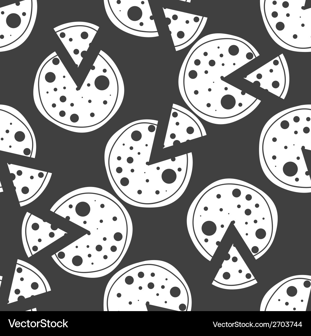 Pizza web icon flat design seamless gray pattern vector image
