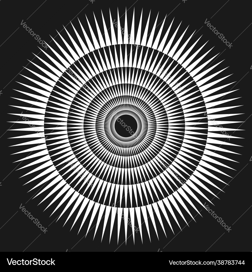 Radial concentric circular triangles shape design Radial concentric circular triangles shape design vector image