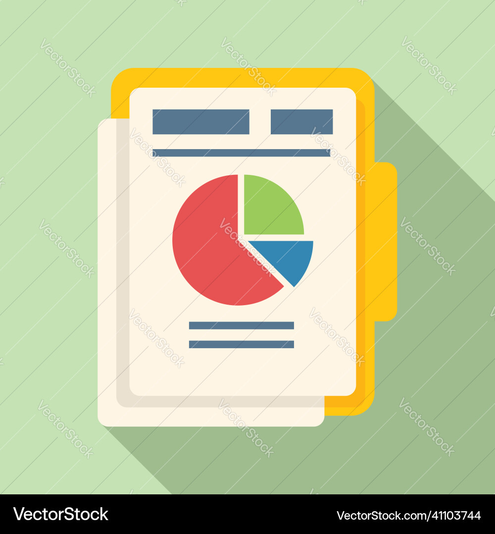 Report folder icon flat analysis document Report folder icon flat analysis document vector image