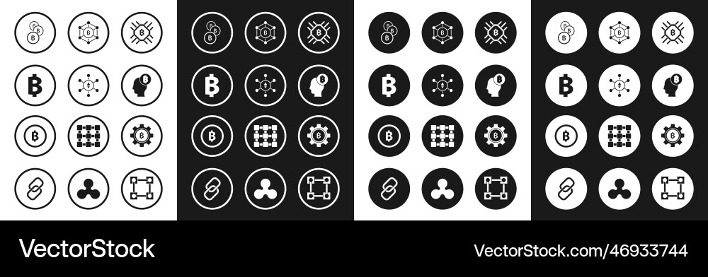 Set cpu mining farm blockchain technology Set cpu mining farm blockchain technology vector image