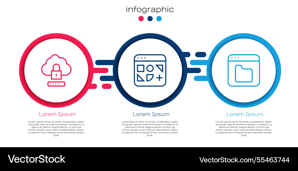 Set line cloud computing lock different files Set line cloud computing lock different files vector image