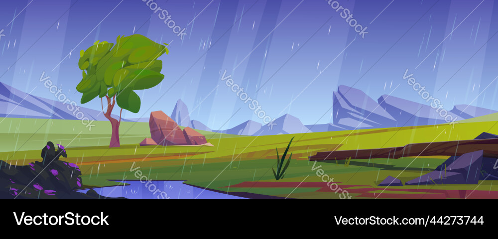 Sommerwiese im Bergtal Regen Sommerwiese im Bergtal Regen vektorbild