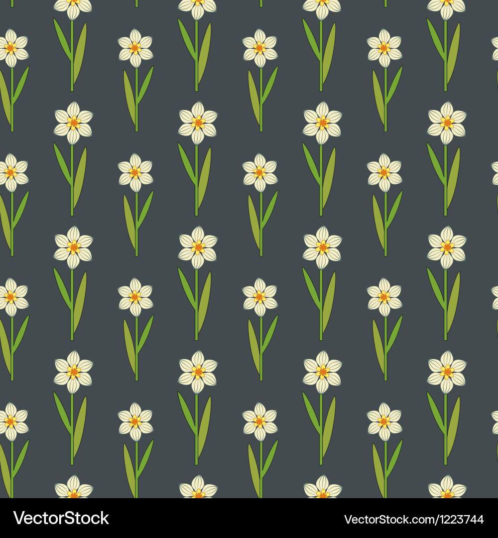 Stylized Daffodil Pattern Vector Image