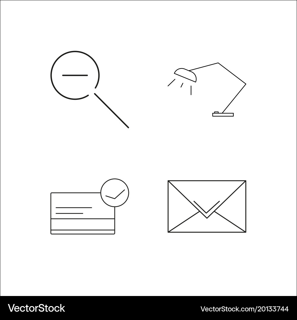 Web simple linear icon setsimple outline icons vector image