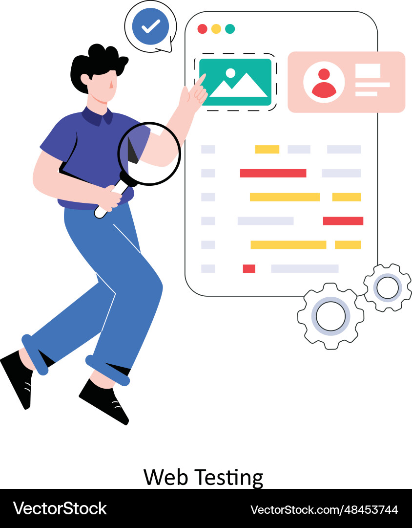 Web testing flat style design vector image