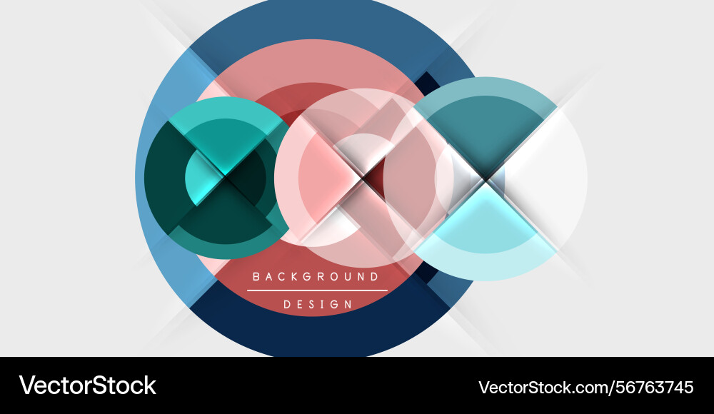 Abstract geometric design features overlapping vector image