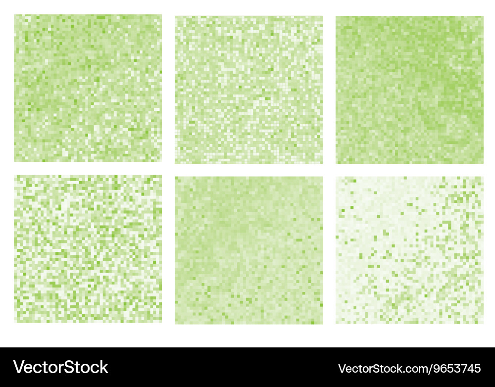 Abstract square pixel mosaic background set Vector Image