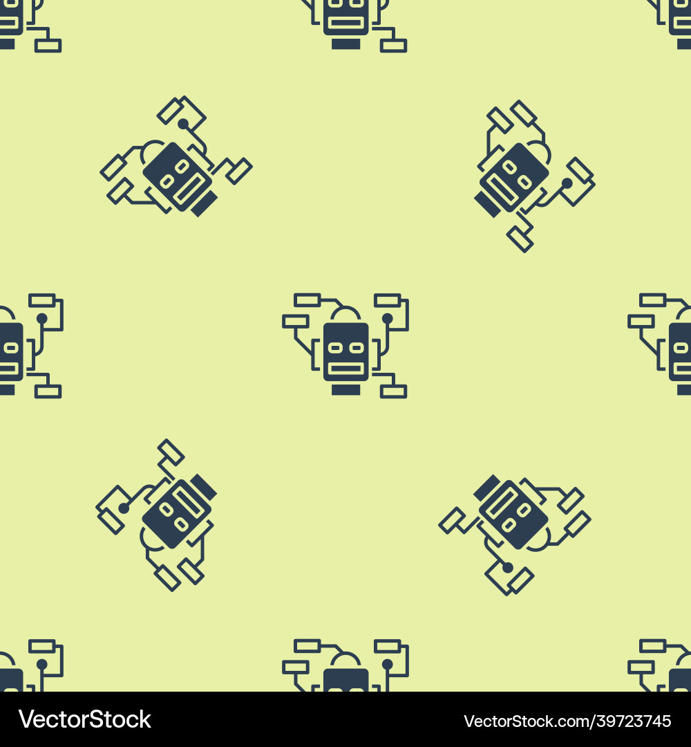 Blue robot icon isolated seamless pattern Blue robot icon isolated seamless pattern vector image