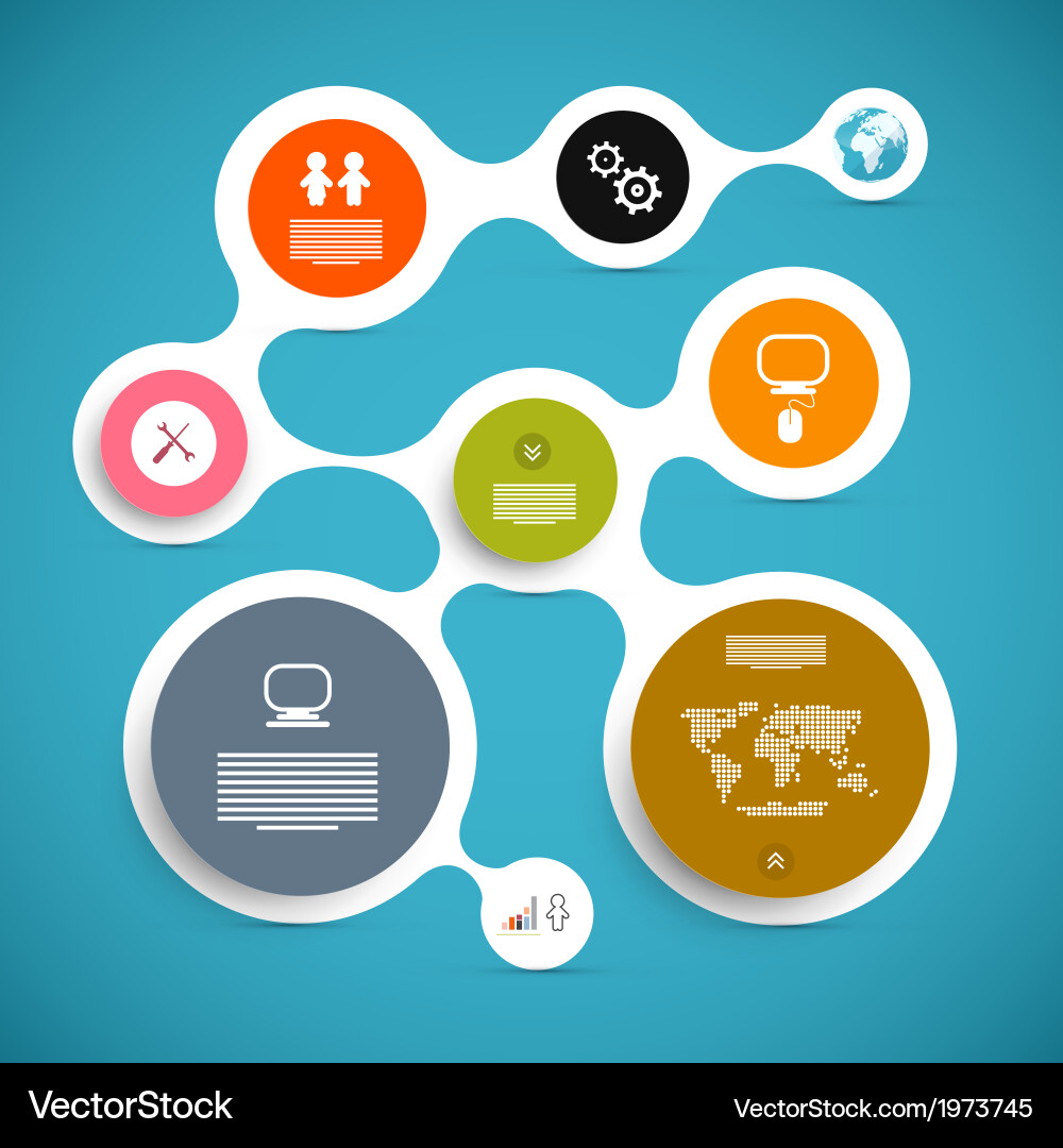 Circle Infographic Layout - Paper Theme vector image