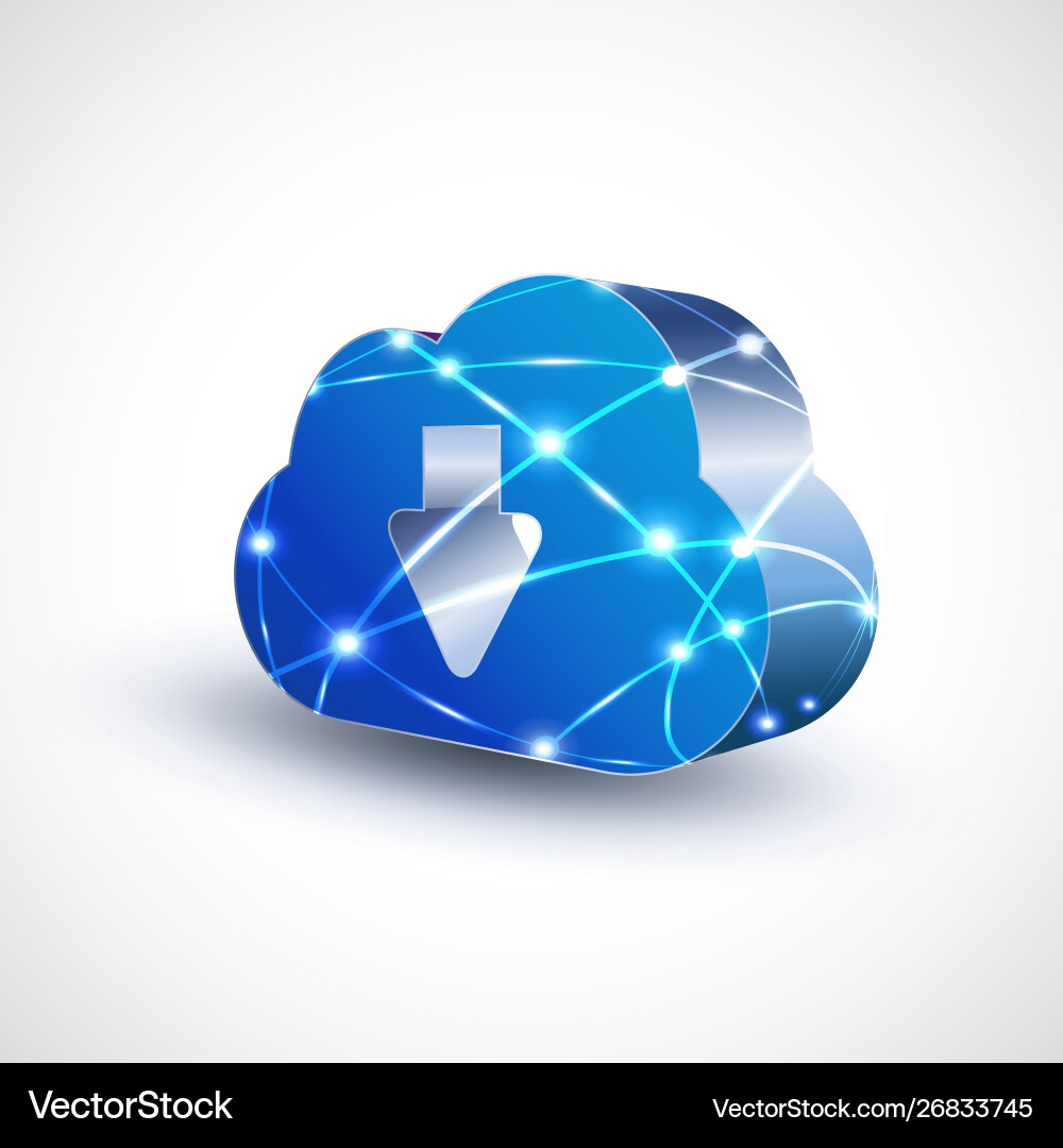 Cloud computing icon with mesh for communication vector image