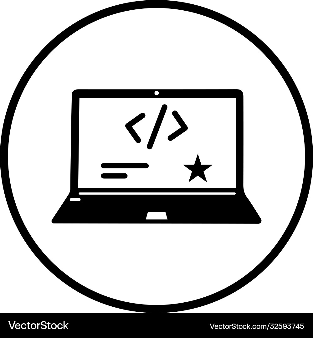 Coder custom coding icon black color vector image