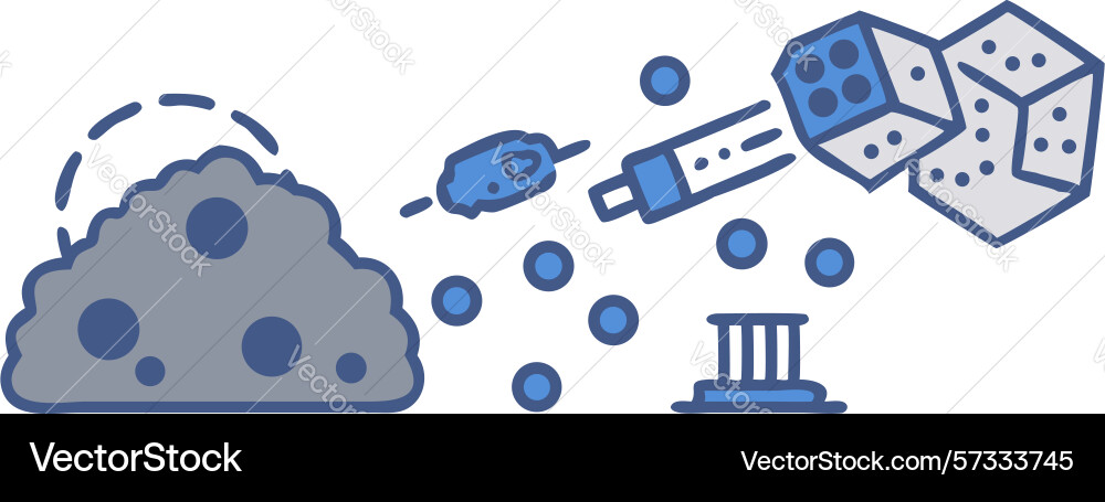 Digital deconstruction of fragmented rocks design Vector Image