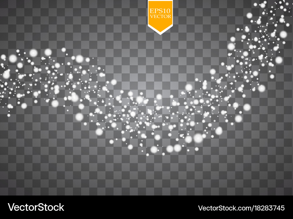 Falling snow effect isolated on transparent Vector Image