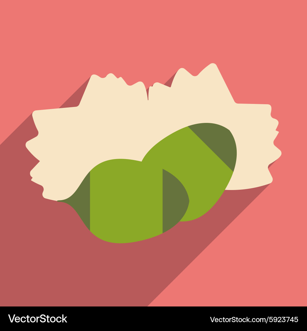 Flat with shadow icon and mobile application pine vector image
