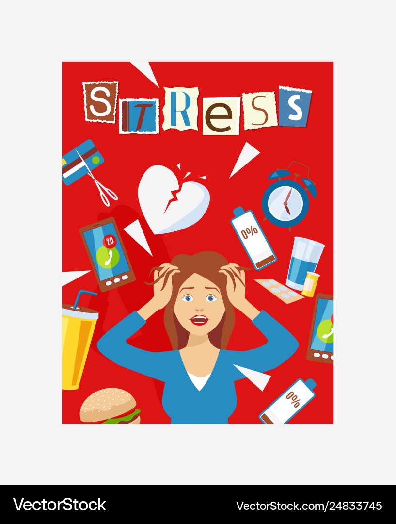 Frau in Stress und Panik umgeben Arbeit Frau in Stress und Panik umgeben Arbeit vektorbild