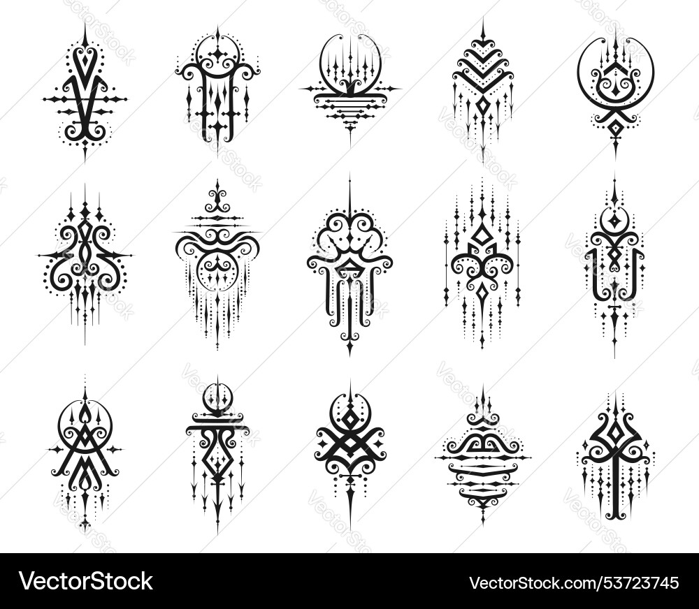 Heilige orientalische Thai-Symbole und Knodhismus-Zeichen Heilige orientalische Thai-Symbole und Knodhismus-Zeichen vektorbild
