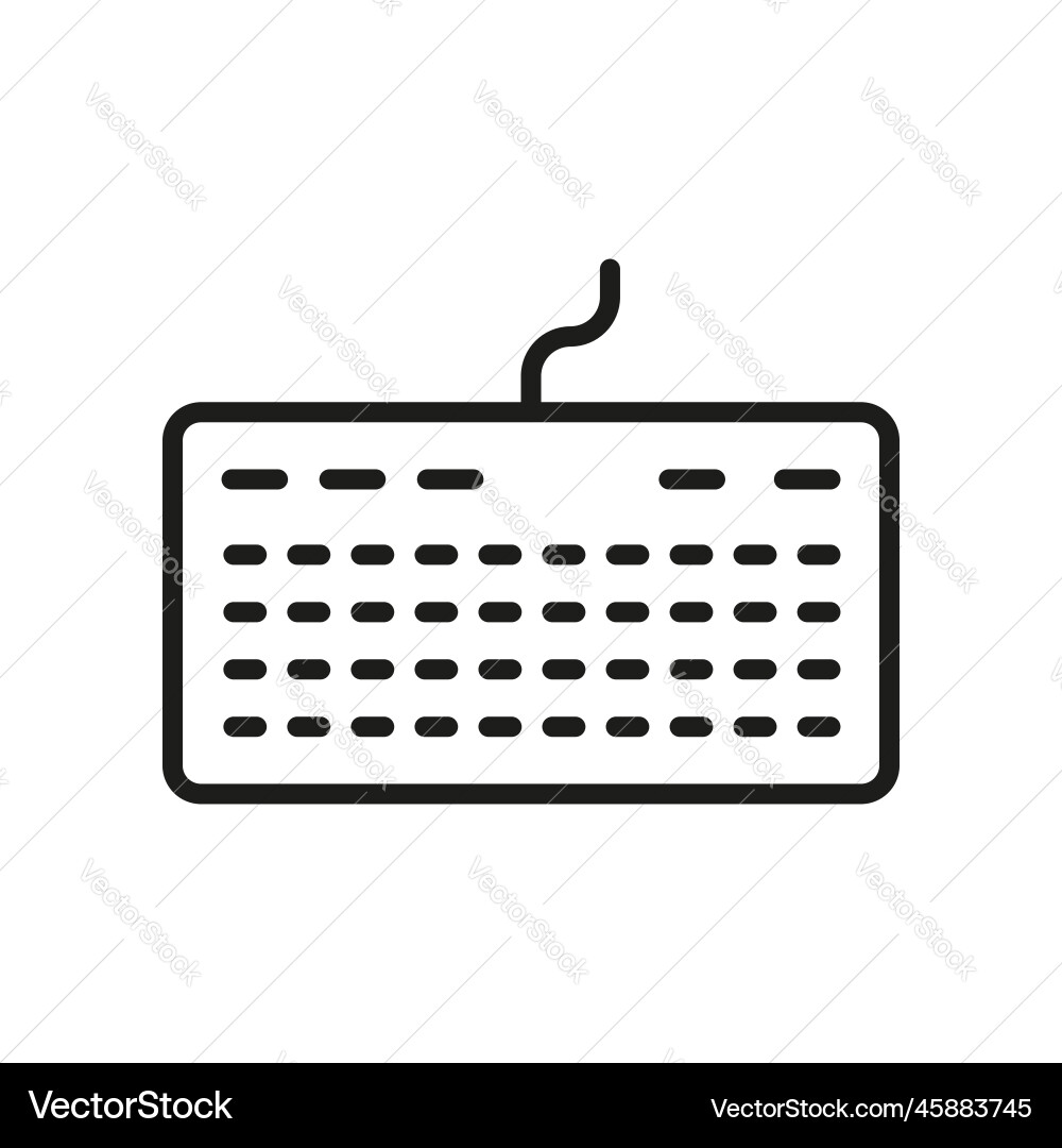 Keyboard for computer line icon pc peripheral Keyboard for computer line icon pc peripheral vector image