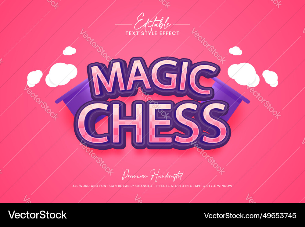 Magic chess playful editable text style effect Magic chess playful editable text style effect vector image