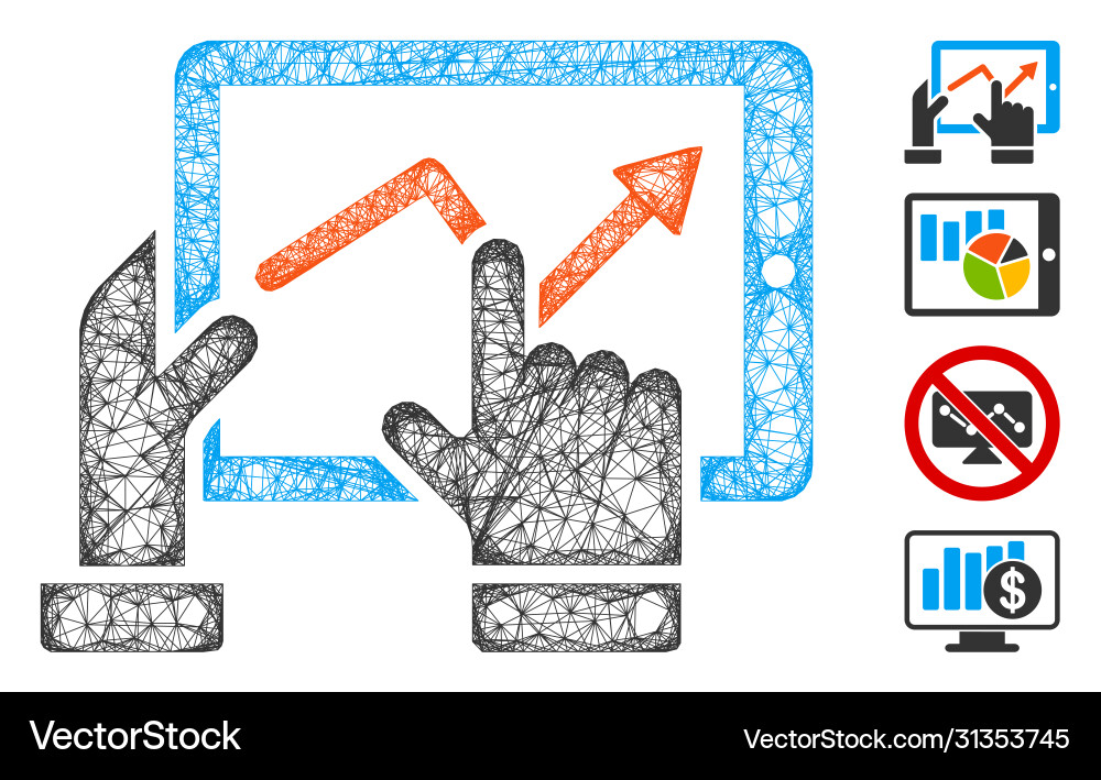 Mobile monitoring web mesh Mobile monitoring web mesh vector image