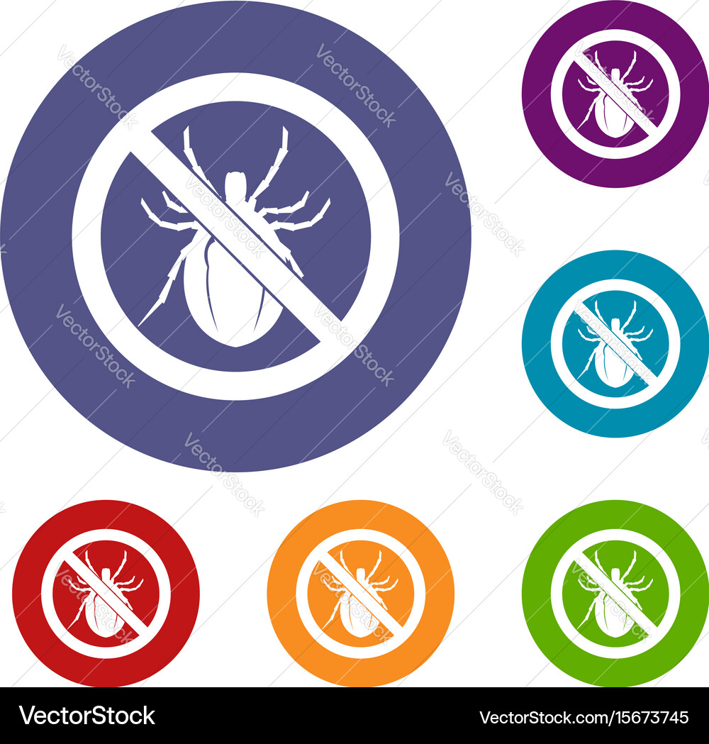 No bug sign icons set Vector Image
