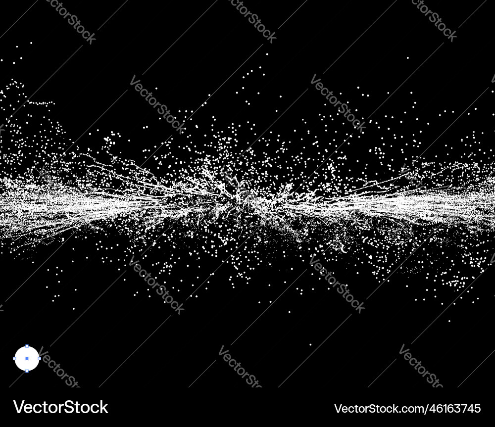 Point explode array with dynamic emitted particles Vector Image