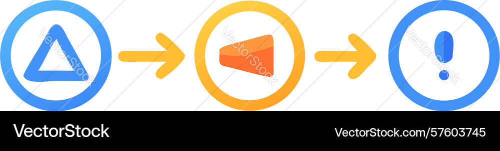 Process flow alert icon design generative ai vector image