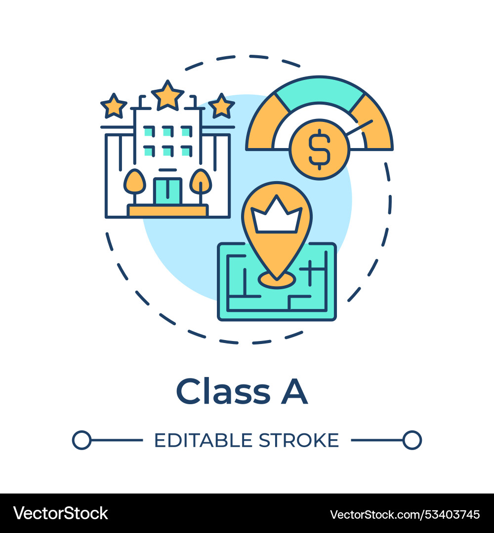 Property class a multi color concept icon Vector Image