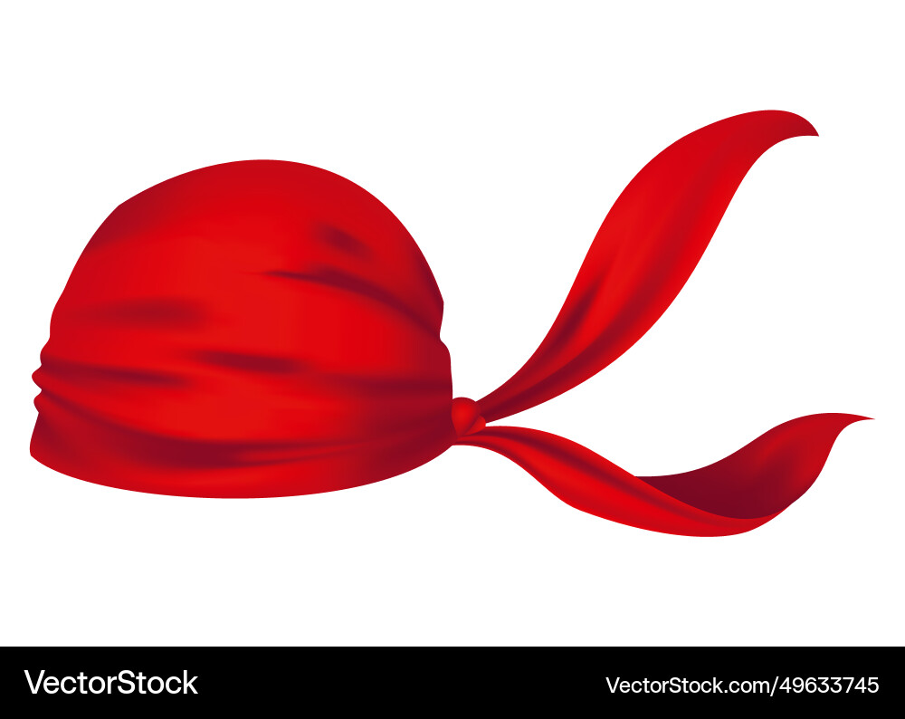 Red realistische Bandana auf Kopf Jugendmode Red realistische Bandana auf Kopf Jugendmode vektorbild