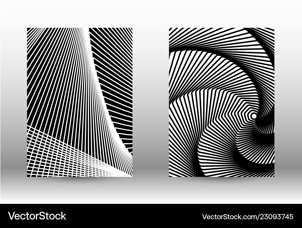 Set of abstract patterns with distorted lines Vector Image