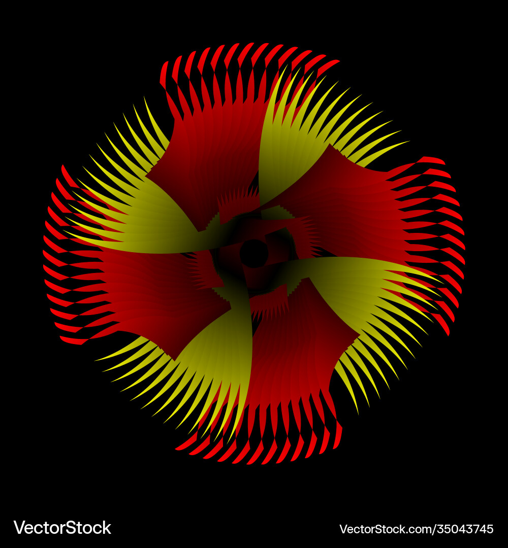Spirograph circular transition with red yellow Spirograph circular transition with red yellow vector image