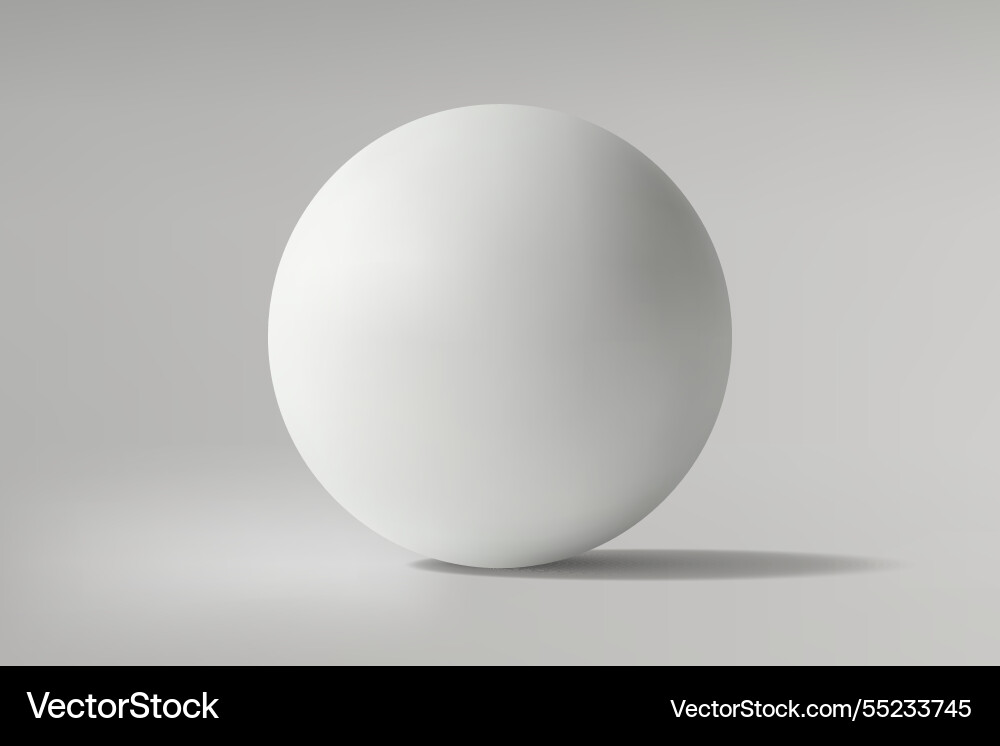 White sphere on a gray gradient background Vector Image