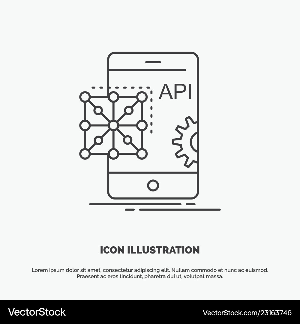 Api application coding development mobile icon vector image
