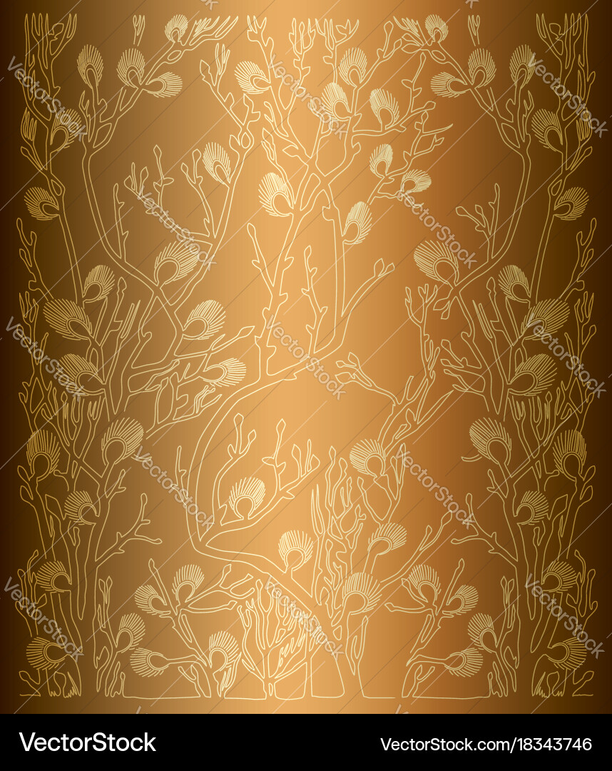 Bright background with branches and gradient Vector Image